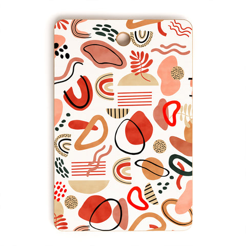 Marta Barragan Camarasa Modern reddish abstract shapes Cutting Board Rectangle