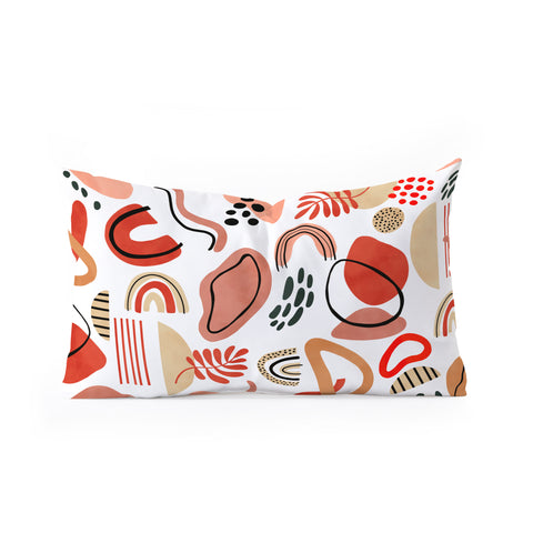 Marta Barragan Camarasa Modern reddish abstract shapes Oblong Throw Pillow