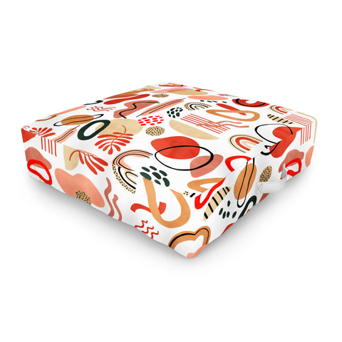 Marta Barragan Camarasa Modern reddish abstract shapes Outdoor Floor Cushion