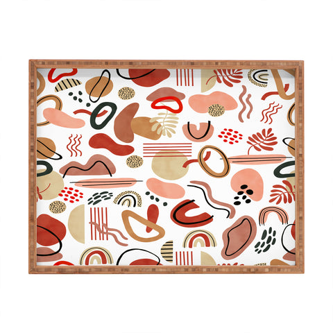 Marta Barragan Camarasa Modern reddish abstract shapes Rectangular Tray