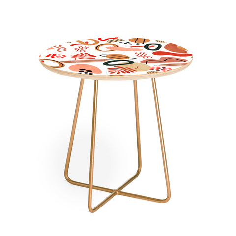 Marta Barragan Camarasa Modern reddish abstract shapes Round Side Table