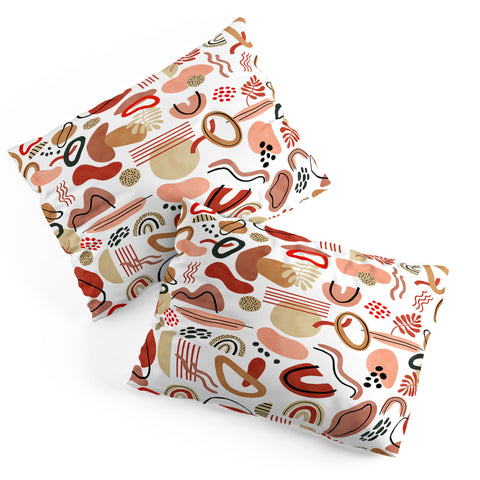 Marta Barragan Camarasa Modern reddish abstract shapes Pillow Shams