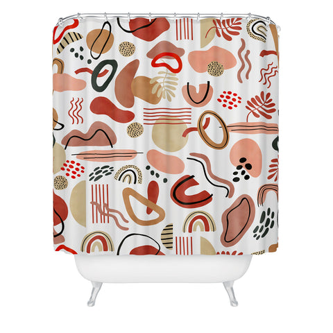 Marta Barragan Camarasa Modern reddish abstract shapes Shower Curtain