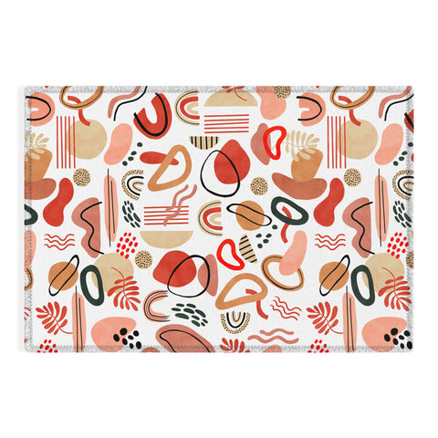 Marta Barragan Camarasa Modern reddish abstract shapes Outdoor Rug