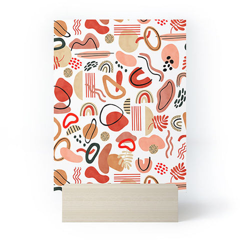 Marta Barragan Camarasa Modern reddish abstract shapes Mini Art Print