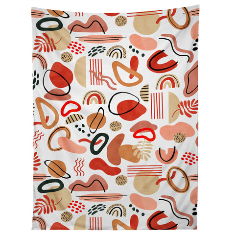 Marta Barragan Camarasa Modern reddish abstract shapes Tapestry