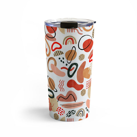 Marta Barragan Camarasa Modern reddish abstract shapes Travel Mug
