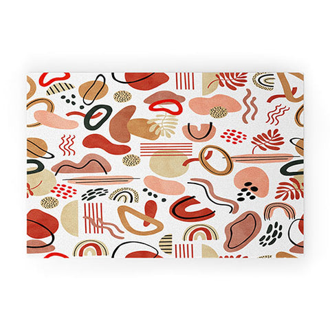 Marta Barragan Camarasa Modern reddish abstract shapes Welcome Mat