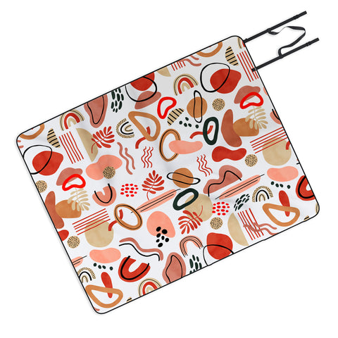 Marta Barragan Camarasa Modern reddish abstract shapes Picnic Blanket