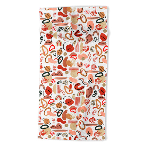 Marta Barragan Camarasa Modern reddish abstract shapes Beach Towel