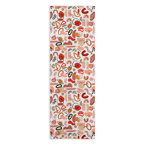 Marta Barragan Camarasa Modern reddish abstract shapes Yoga Towel