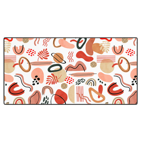 Marta Barragan Camarasa Modern reddish abstract shapes Desk Mat