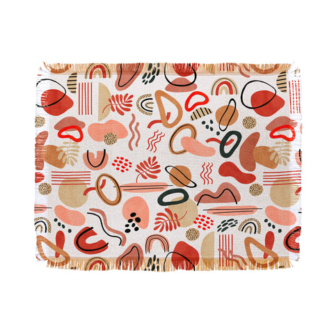 Marta Barragan Camarasa Modern reddish abstract shapes Throw Blanket