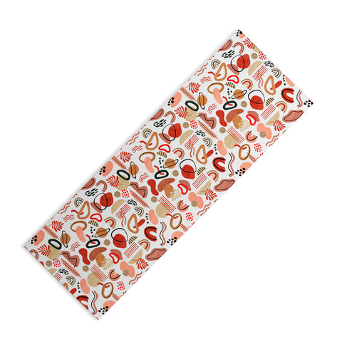Marta Barragan Camarasa Modern reddish abstract shapes Yoga Mat