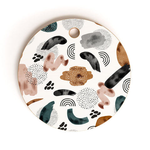 Marta Barragan Camarasa Modern shapes and points Cutting Board Round