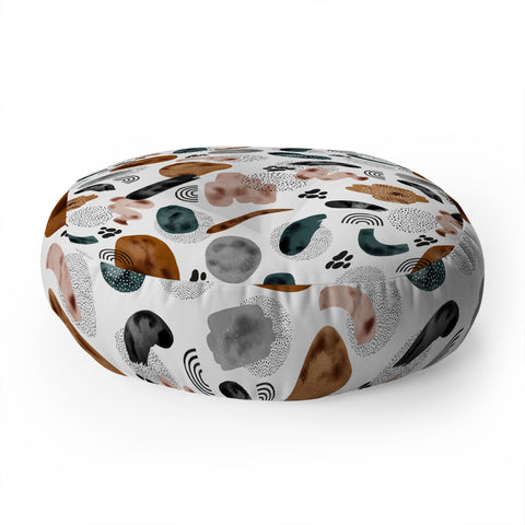Marta Barragan Camarasa Modern shapes and points Floor Pillow Round