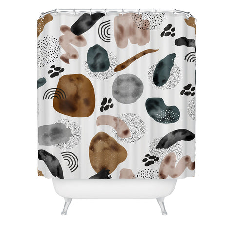 Marta Barragan Camarasa Modern shapes and points Shower Curtain
