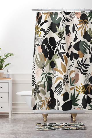 Marta Barragan Camarasa Modern simple jungle 50 Shower Curtain And Mat