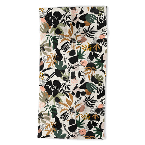 Marta Barragan Camarasa Modern simple jungle 50 Beach Towel