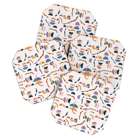 Marta Barragan Camarasa Modern simple shapes pattern Coaster Set