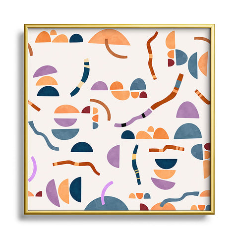 Marta Barragan Camarasa Modern simple shapes pattern Square Metal Framed Art Print