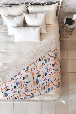 Marta Barragan Camarasa Modern simple shapes pattern Fleece Throw Blanket