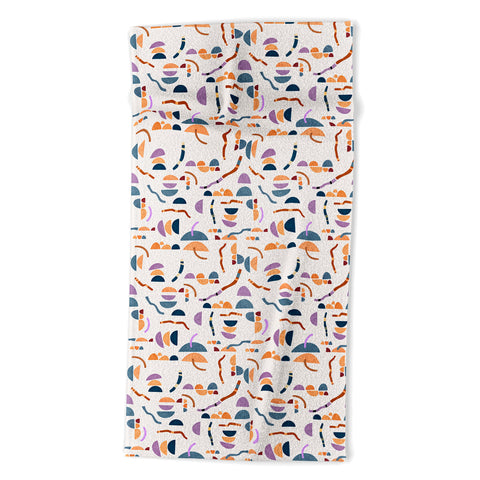 Marta Barragan Camarasa Modern simple shapes pattern Beach Towel