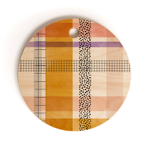 Marta Barragan Camarasa Modern tartan 22 Cutting Board Round