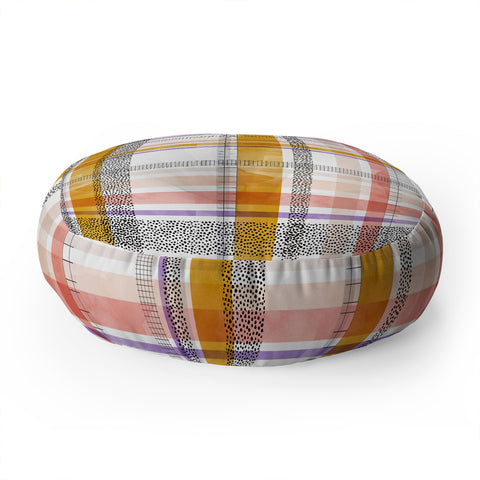 Marta Barragan Camarasa Modern tartan 22 Floor Pillow Round