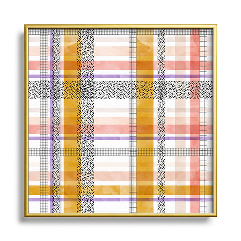 Marta Barragan Camarasa Modern tartan 22 Square Metal Framed Art Print
