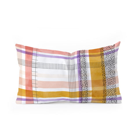 Marta Barragan Camarasa Modern tartan 22 Oblong Throw Pillow
