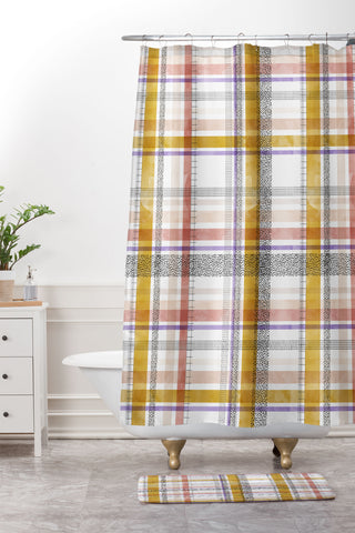 Marta Barragan Camarasa Modern tartan 22 Shower Curtain And Mat