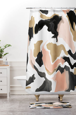 Marta Barragan Camarasa Modern terrazzo detail 36 Shower Curtain And Mat