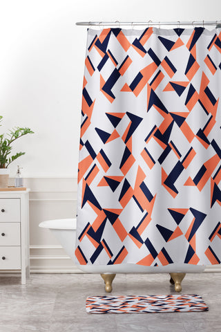 Marta Barragan Camarasa Modern tile geometric Shower Curtain And Mat