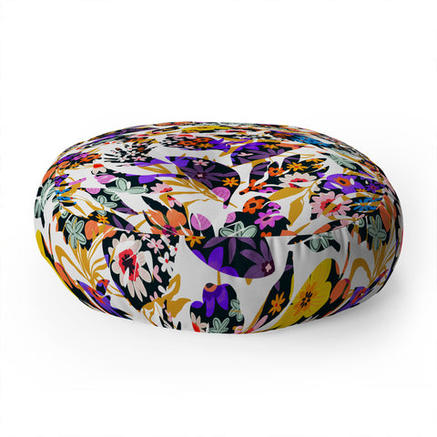 Marta Barragan Camarasa Modern tropical floral Floor Pillow Round