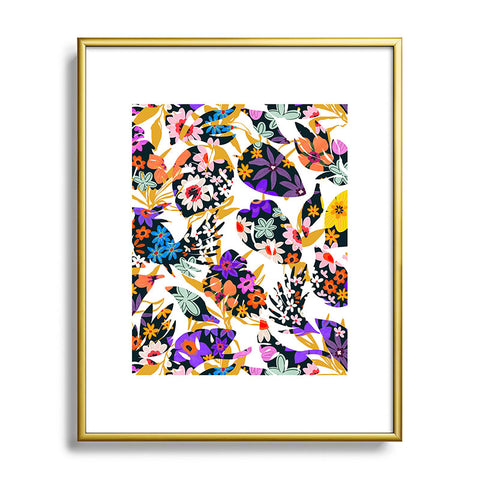 Marta Barragan Camarasa Modern tropical floral Metal Framed Art Print