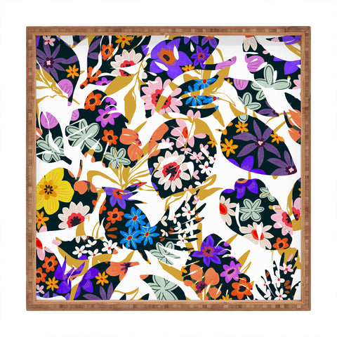 Marta Barragan Camarasa Modern tropical floral Square Tray