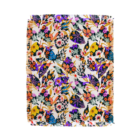 Marta Barragan Camarasa Modern tropical floral Throw Blanket