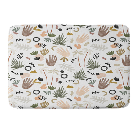 Marta Barragan Camarasa Modern tropical shapes Memory Foam Bath Mat