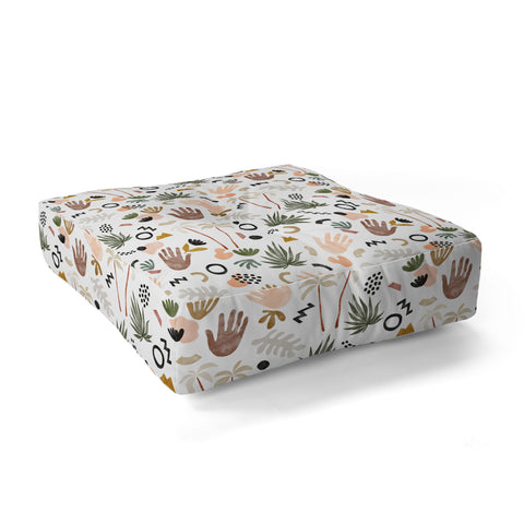 Marta Barragan Camarasa Modern tropical shapes Floor Pillow Square