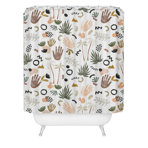 Marta Barragan Camarasa Modern tropical shapes Shower Curtain