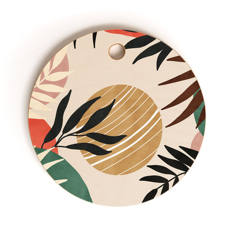 Marta Barragan Camarasa Modern tropical sunrise G Cutting Board Round
