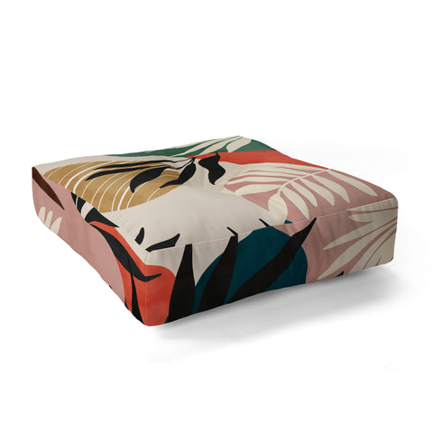 Marta Barragan Camarasa Modern tropical sunrise G Floor Pillow Square