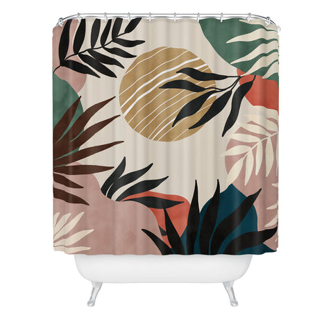 Marta Barragan Camarasa Modern tropical sunrise G Shower Curtain