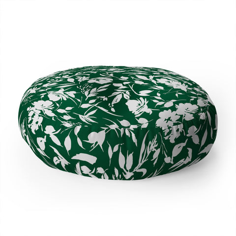 Marta Barragan Camarasa Monochrome wild garden Floor Pillow Round