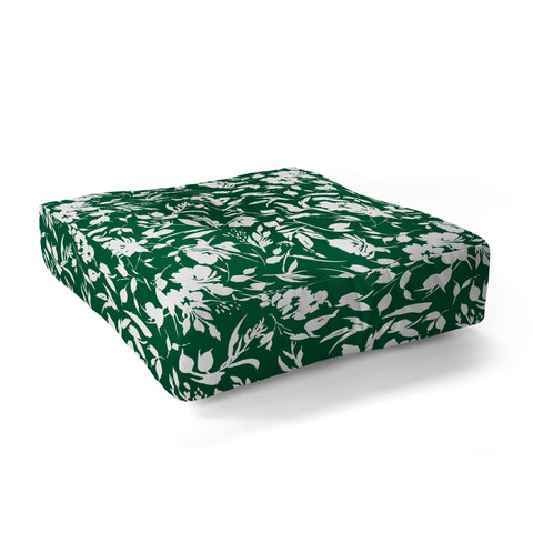 Marta Barragan Camarasa Monochrome wild garden Floor Pillow Square