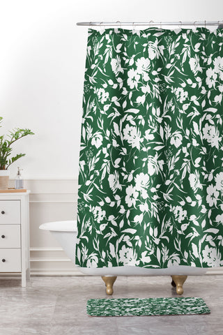 Marta Barragan Camarasa Monochrome wild garden Shower Curtain And Mat