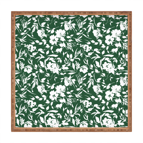 Marta Barragan Camarasa Monochrome wild garden Square Tray