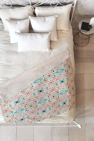 Marta Barragan Camarasa Moroccan mosaic Fleece Throw Blanket