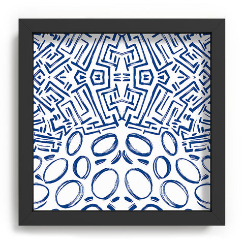 Marta Barragan Camarasa Mosaic brush strokes indigo Recessed Framing Square